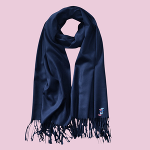 Carla Cashmere Scarf-Navy