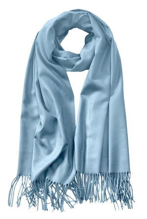 Carla Cashmere Scarf-Ash Blue