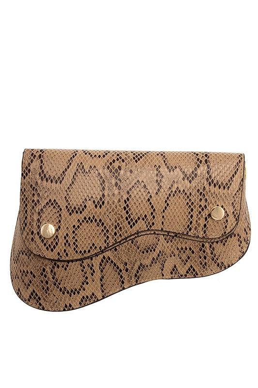 Bridget snakeskin clutch