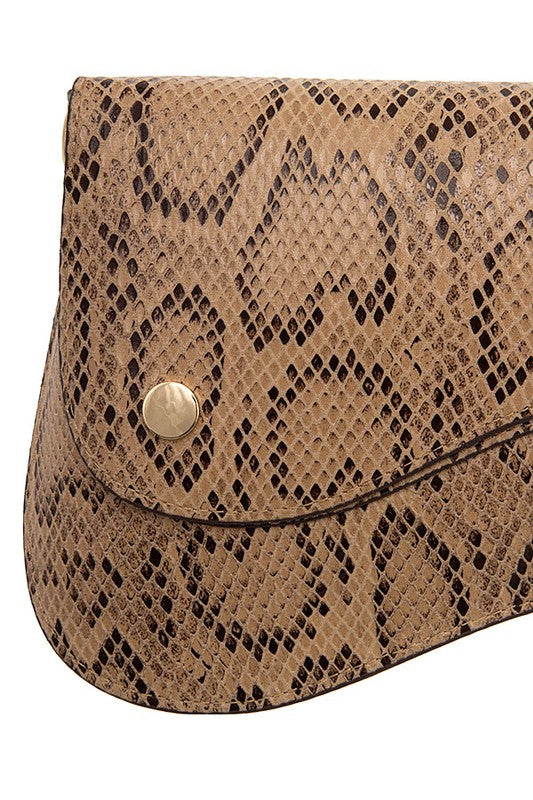 Bridget snakeskin clutch