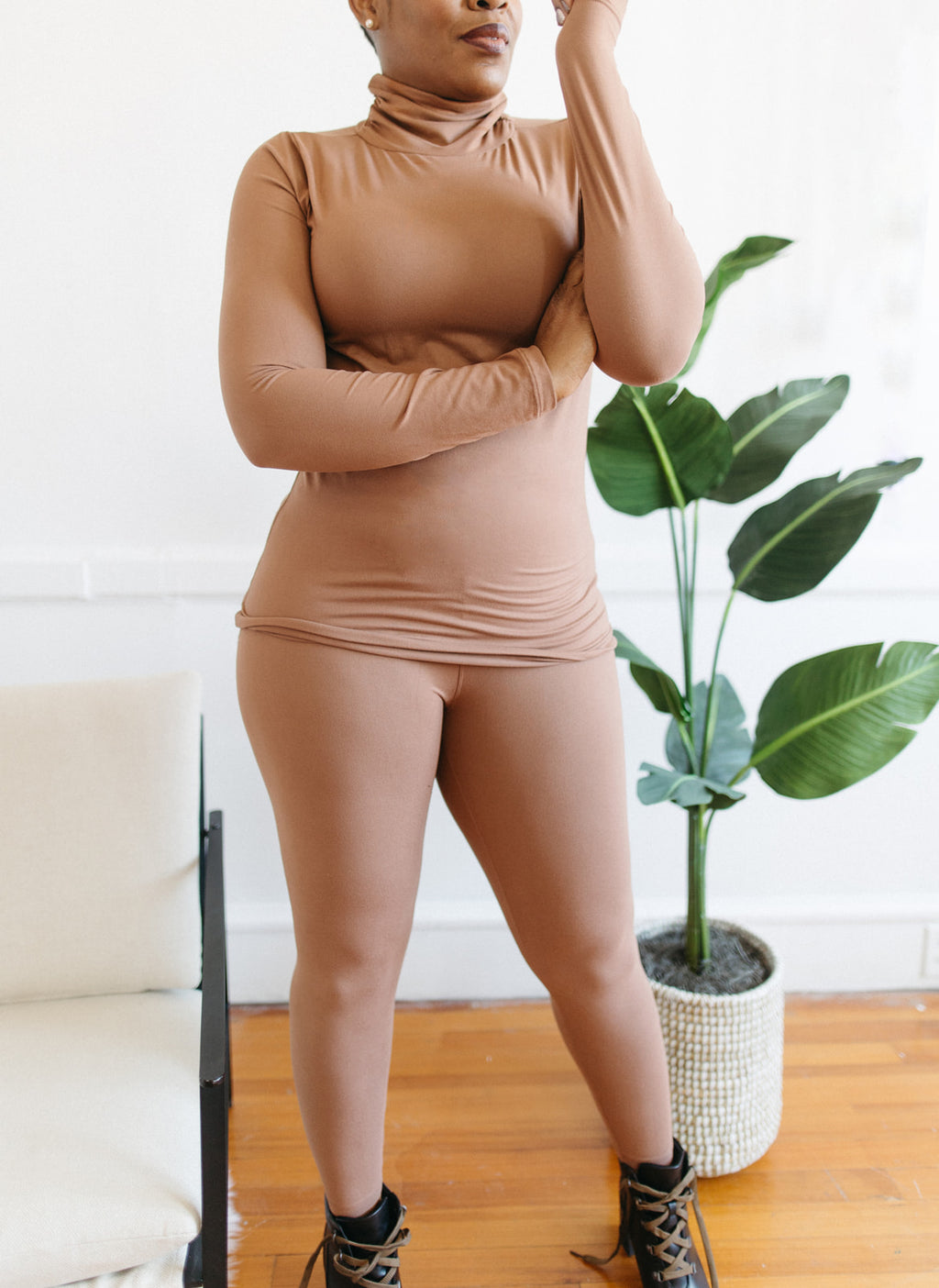 Tracey Mock Neck Set-Cocoa